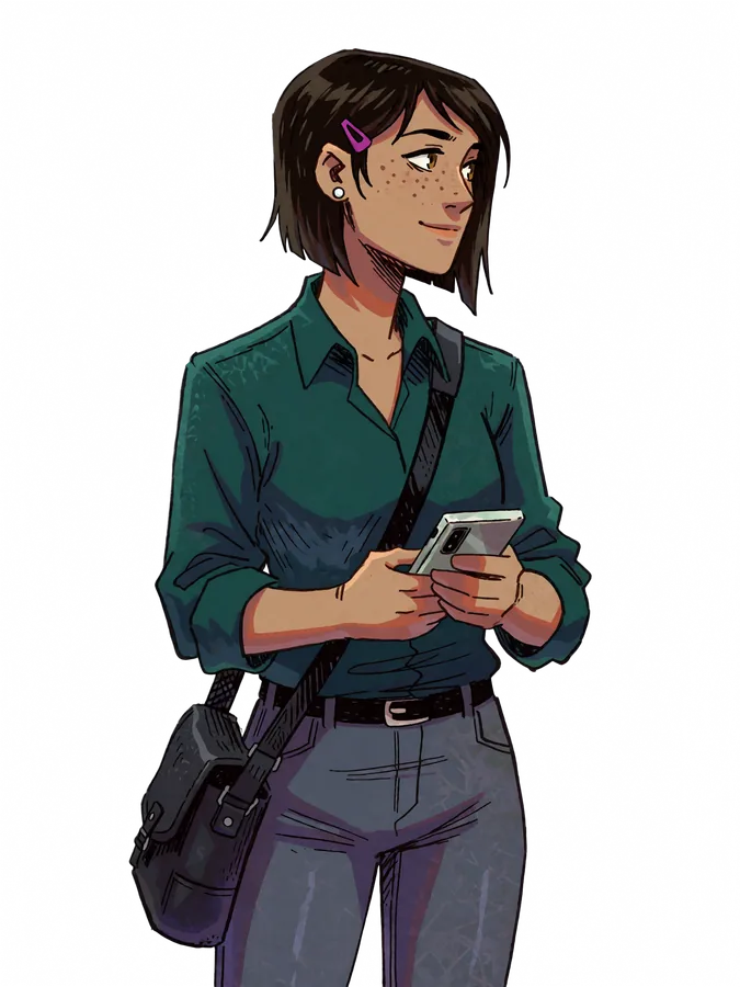 Illustrated portrait of Lucía Kowal.